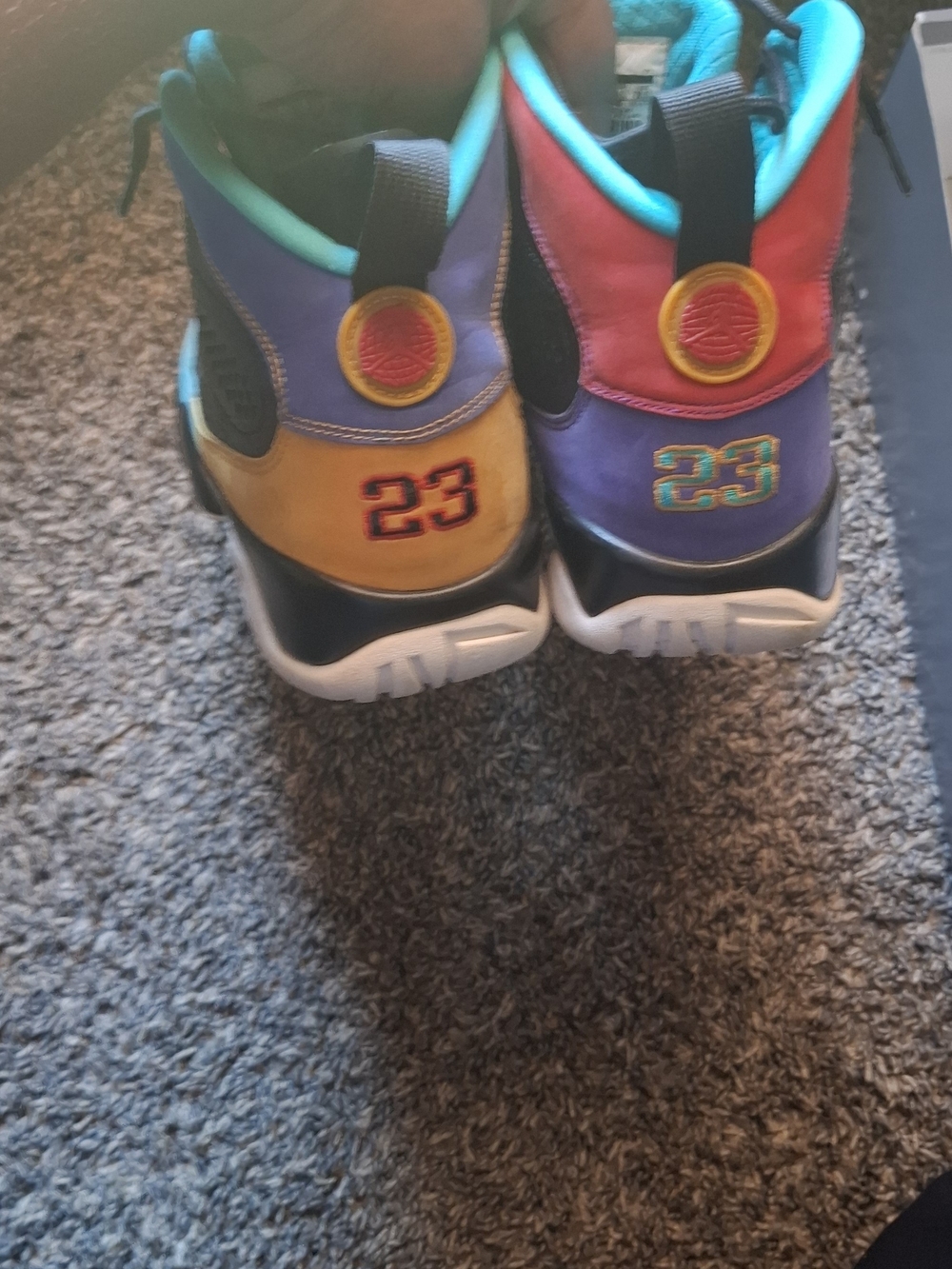 Jordan Kids Multicolor High-Top Sneakers with '23' Heel Detail